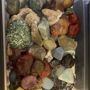 Mystery bundle of crystals, geodes, fossils, incense, and jewlery!!